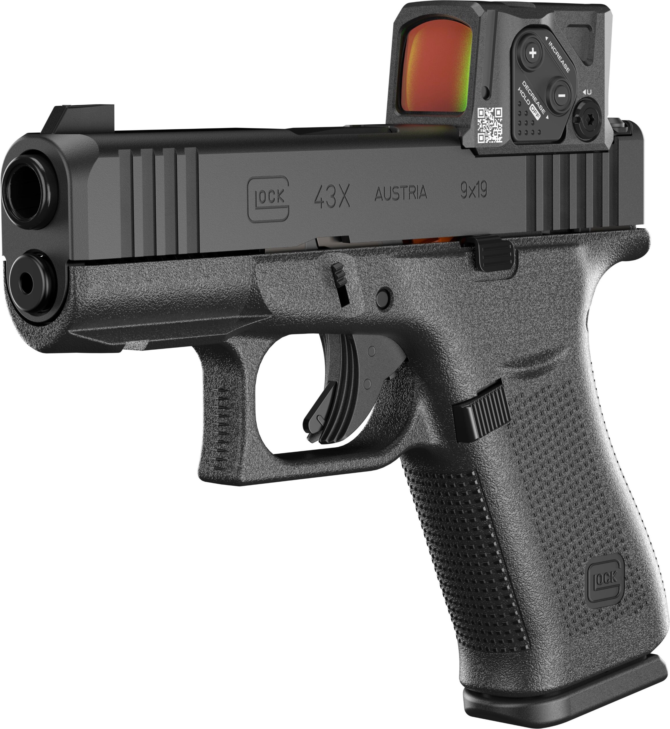 Armory Exchange | https://armoryexchange.com | Defense. Sport. Recreation. Glock 43X MOS8 with Aimpoint COA optic 9MM 10RD capacity