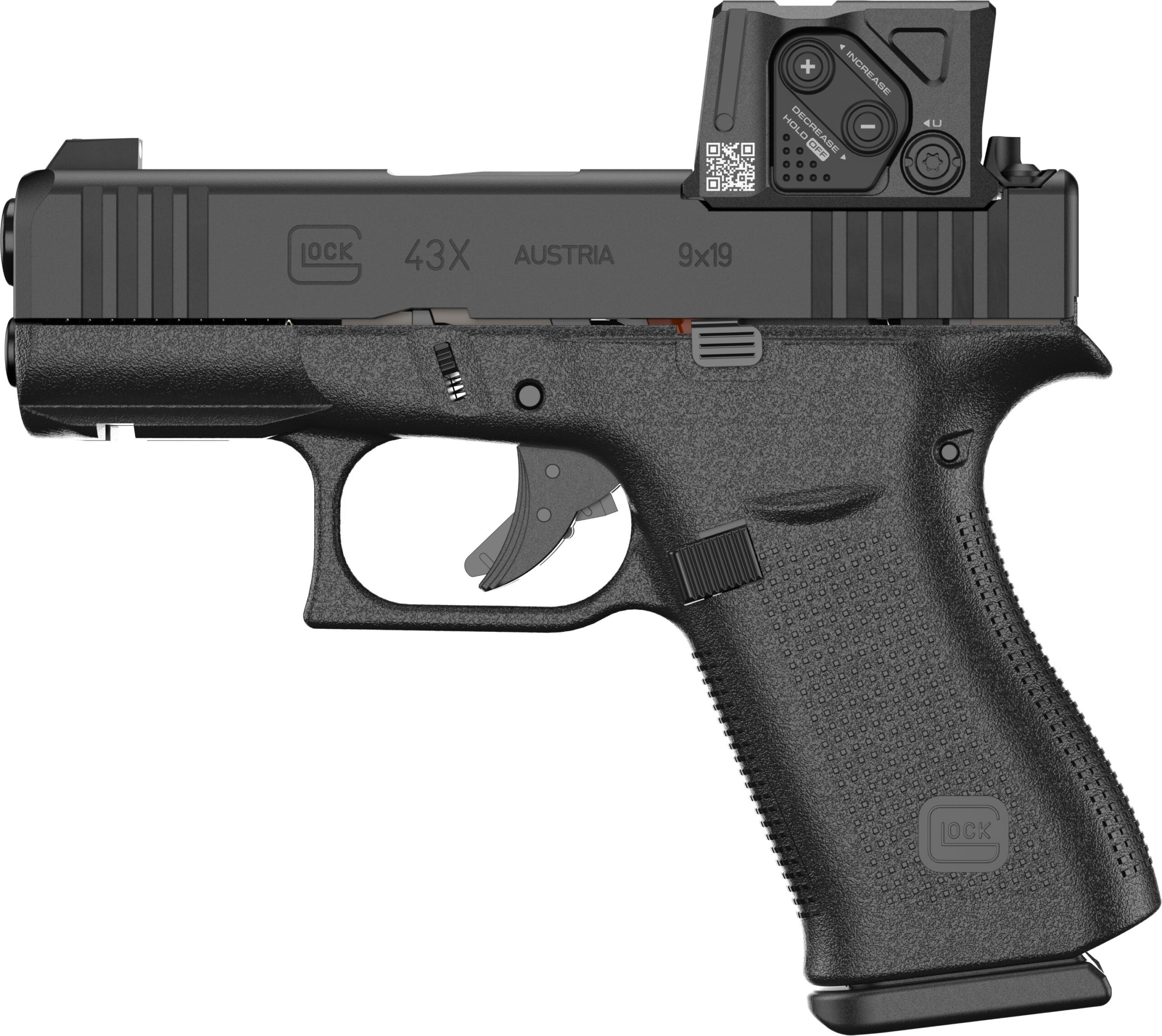 Armory Exchange | https://armoryexchange.com | Defense. Sport. Recreation. Glock 43X MOS8 with Aimpoint COA optic 9MM 10RD capacity